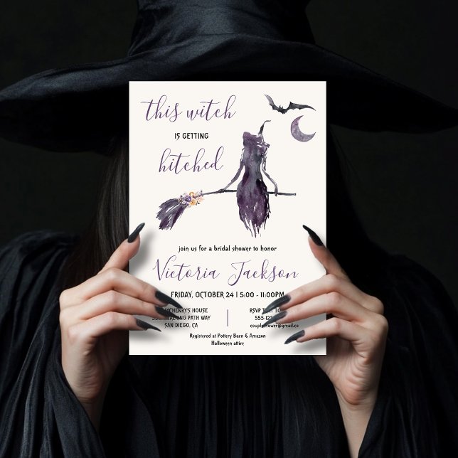 Witch is getting Hitched Halloween Bridal Shower Invitation (Creator Uploaded)