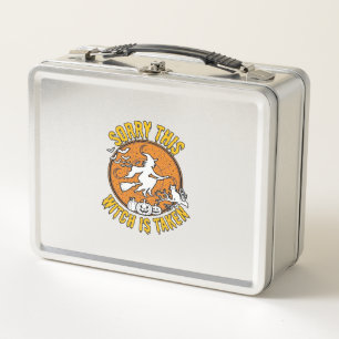 Witch Is Taken Halloween Pumpkins Cat_1 Metal Lunch Box