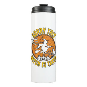 Witch Is Taken Halloween Pumpkins Cat_1 Thermal Tumbler