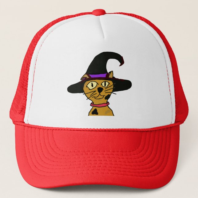 Witch Kitty Trucker Hat (Front)