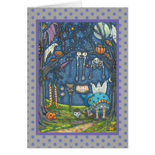 WITCH LAUNDRY DAY, SKELETONS GHOSTS BLANK GREETING