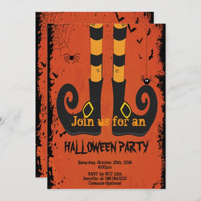 witch legs Halloween Invitation (Front/Back)