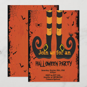 witch legs Halloween Invitation