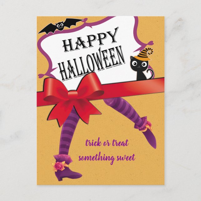 witch legs Halloween Postcard (Front)