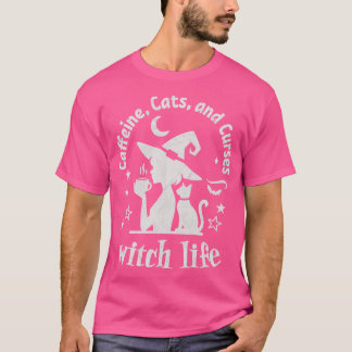 Witch Life Caffeine Cats and Curses TShirt 1