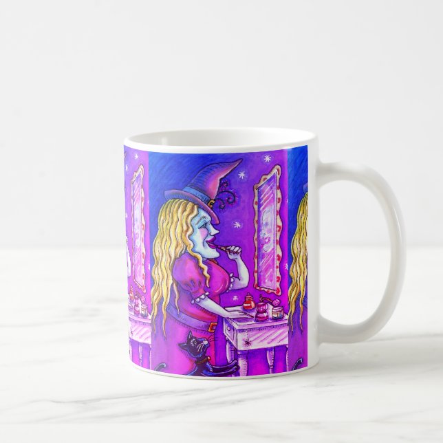 WITCH LIPSTICK, PERFUME & NAIL POLISH, FUNNY CUTE COFFEE MUG (Right)