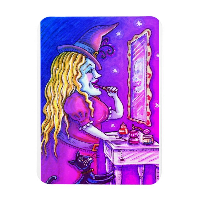 WITCH LIPSTICK, PERFUME & NAIL POLISH, FUNNY CUTE MAGNET (Vertical)