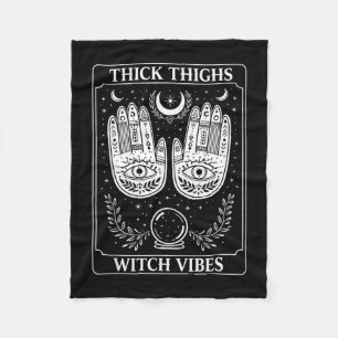 Witch lover witchy halloween spooky thick thighs fleece blanket
