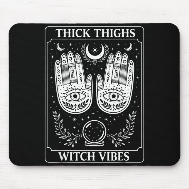 Witch lover witchy halloween spooky thick thighs mouse pad (Front)
