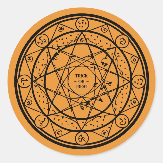 Witch Magic Circle Halloween Classic Round Sticker (Front)