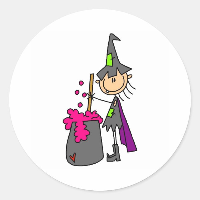 Witch Making Brew Classic Round Sticker (Front)