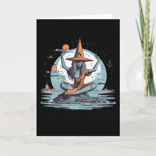 Witch Meditating Halloween Costume Yoga Zen Medita Card