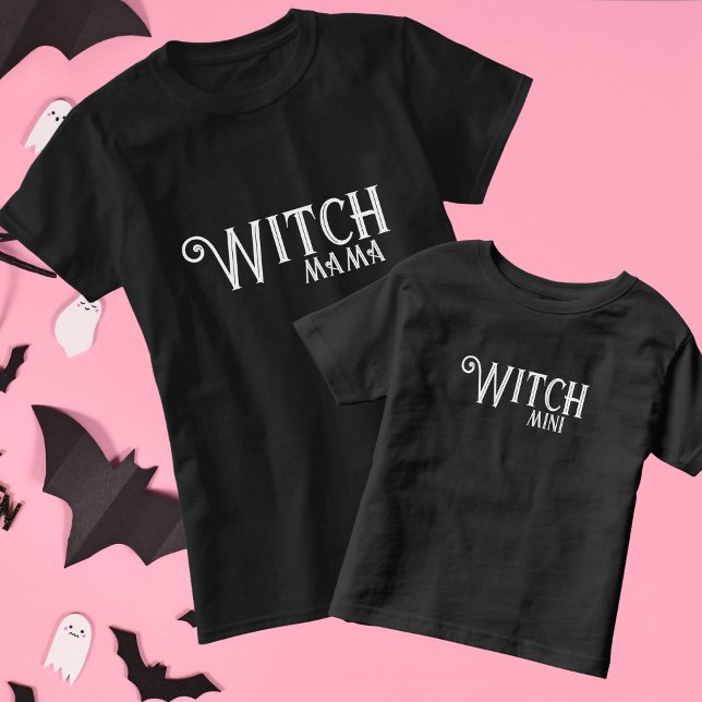 Witch Mini Black Halloween Mama and Me Matching Toddler T-Shirt (Creator Uploaded)