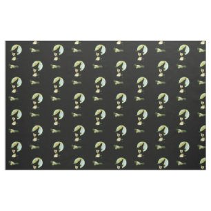 Witch Mona Lisa Halloween Full Moon Fabric