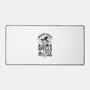 Witch Moon Shirt Vintage Engraving Halloween Tee_1 Desk Mat
