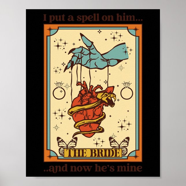 Witch Mystical Funny Bride And Groom I Put A Spell Poster (Front)