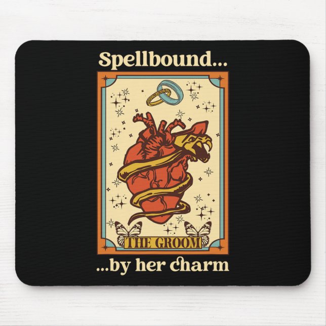 Witch Mystical Funny Bride And Groom Spellbound By Mouse Pad (Front)