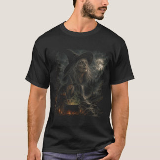 Witch Night Cauldron | Haunted Moon, Bats, Forest T-Shirt