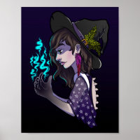 Witch of Invisiblity Teen Girl Anime Illustration