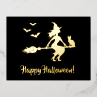Witch On A Broom Happy Halloween Silhouette