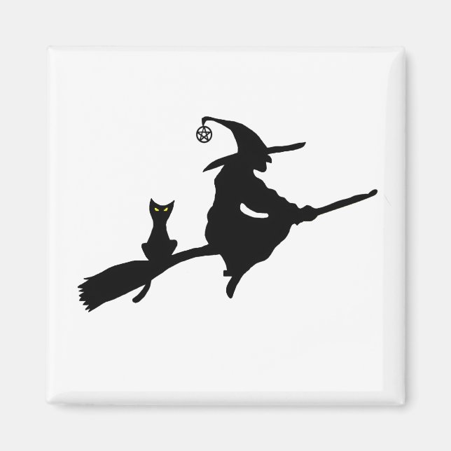 Witch On A Broom Magnet (Front)