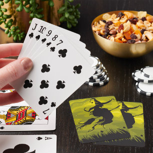 Witch On A Broomstick Playing Cards
