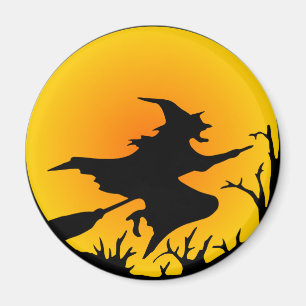 Witch On Broom Magnet