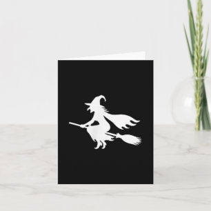 Witch On Broomstick Halloween Subtle Minimal Funny Card
