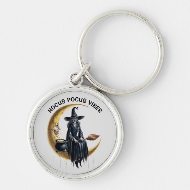Witch on the Moon Key Ring (Front)