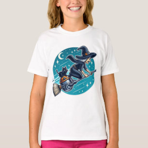 Witch on Wheels: Halloween Magic with a Modern  T-Shirt