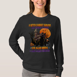 Witch On Wine She Needs A Chihuahua Dog Halloween  T-Shirt