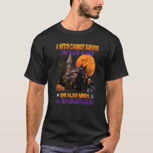 Witch On Wine She Needs A Dachshund Dog Halloween T-Shirt