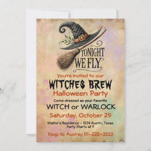 Witch or Warlock Halloween Party Invitation