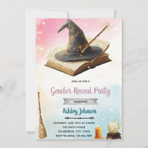 Witch or Wizard gender reveal invitation