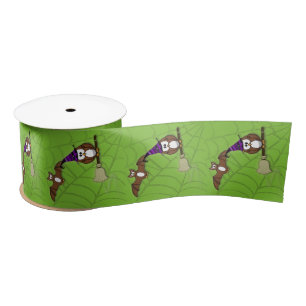 witch owl & bat satin ribbon