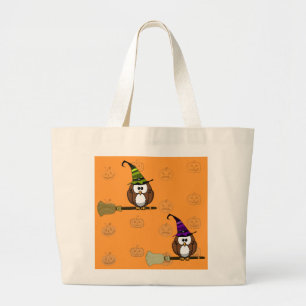 witch owl large tote bag