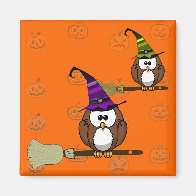 witch owl magnet (Front)