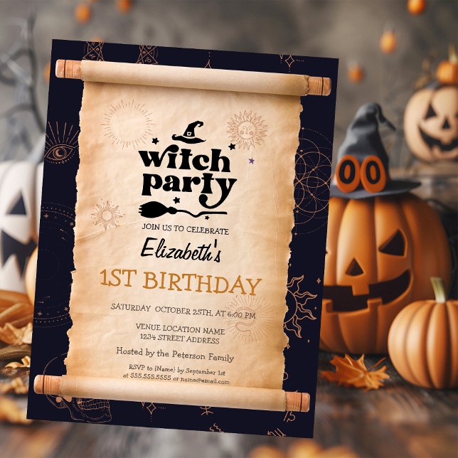 Witch Party Halloween Mystical Birthday  Invitation (Creator Uploaded)