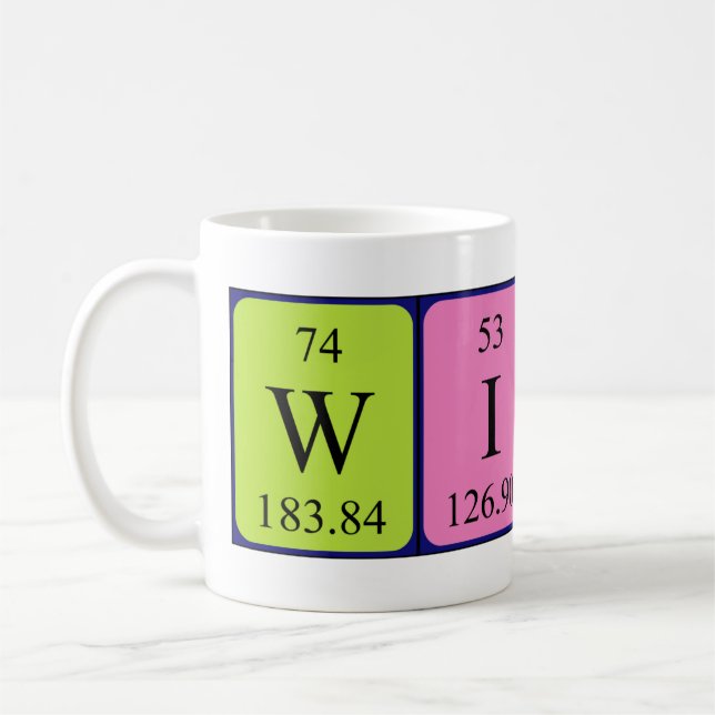 Witch periodic table name mug (Left)