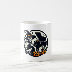 Witch Playing Piano Coffee Mug