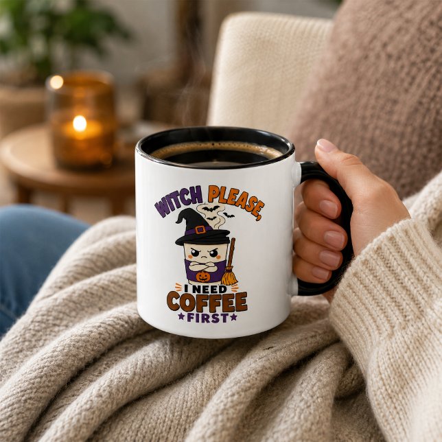 Witch Please Coffee First Black Halloween Mug (Creator Uploaded)