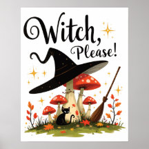 Witch Please Cute Cottagecore Wall Art