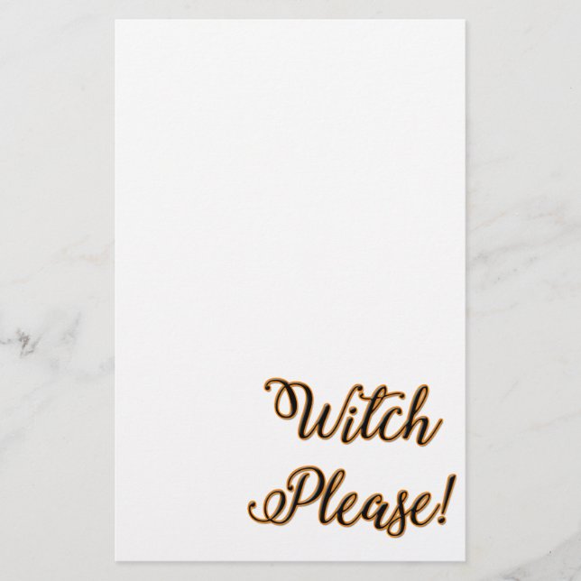 witch please funny halloween saying stationery (Front)