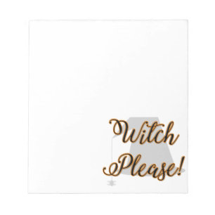 witch please funny halloween with hat notepad