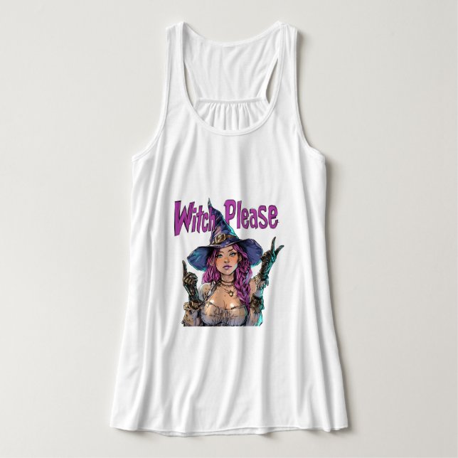 Witch Please Halloween Graphic T-Shirt – Funny Singlet (Design Front)
