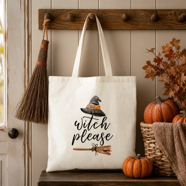 Witch Please Halloween Tote Bag (Add a little Halloween attitude to the season with this playful “Witch Please” tote. )