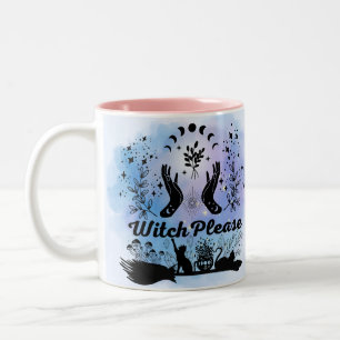 Witch Please: Sassy Sorcery Design Two-Tone Coffee Mug