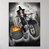 Witch Poster - Biker Witch