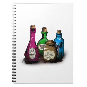 Witch Potion Bottles Spiral Notebook