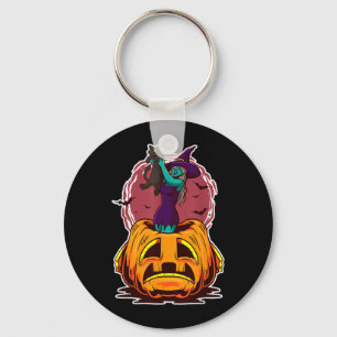 Witch Pumpkin Black Cat Y Spooky Sorcerer Key Ring